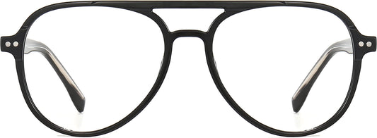 Zane Aviator Black Eyeglasses from ANRRI, front view
