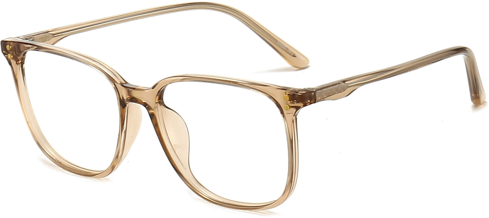 Zara Square Brown Eyeglasses from ANRRI, angle view