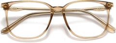 Zara Square Brown Eyeglasses from ANRRI, closed view