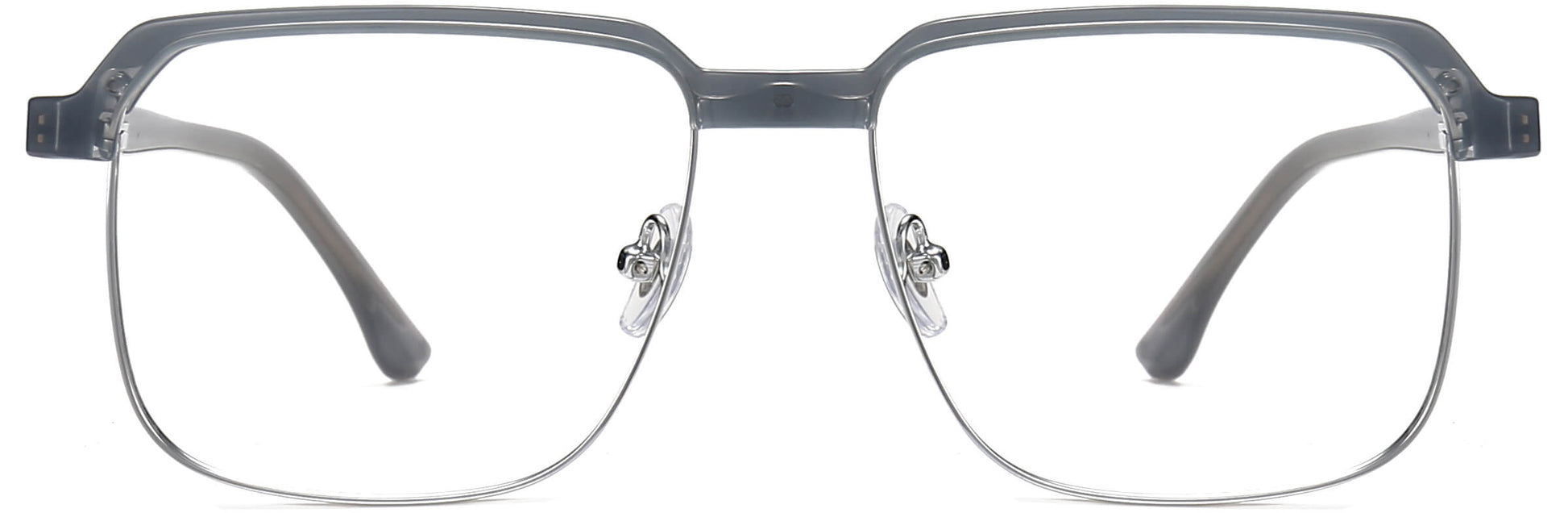 Zeke Square Gray Eyeglasses from ANRRI, front view