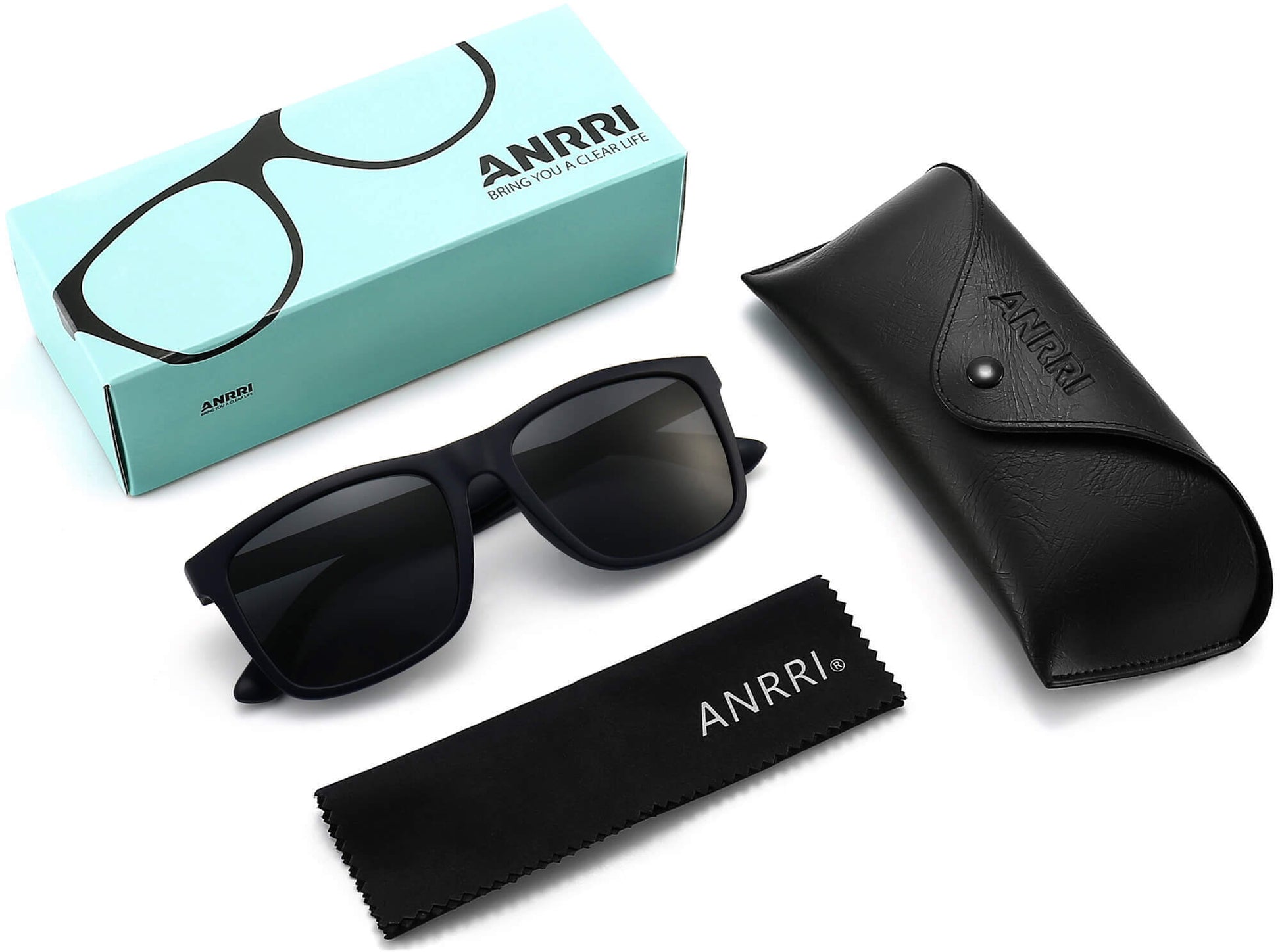Zion Blue Plastic Sunglasses with Accessories from ANRRI