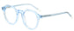 Zora Geometric Blue Eyeglasses from ANRRI, angle view