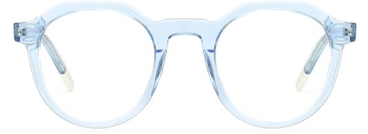 Zora Geometric Blue Eyeglasses from ANRRI, front view