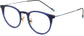 Zuri Round Blue Eyeglasses from ANRRI, angle view