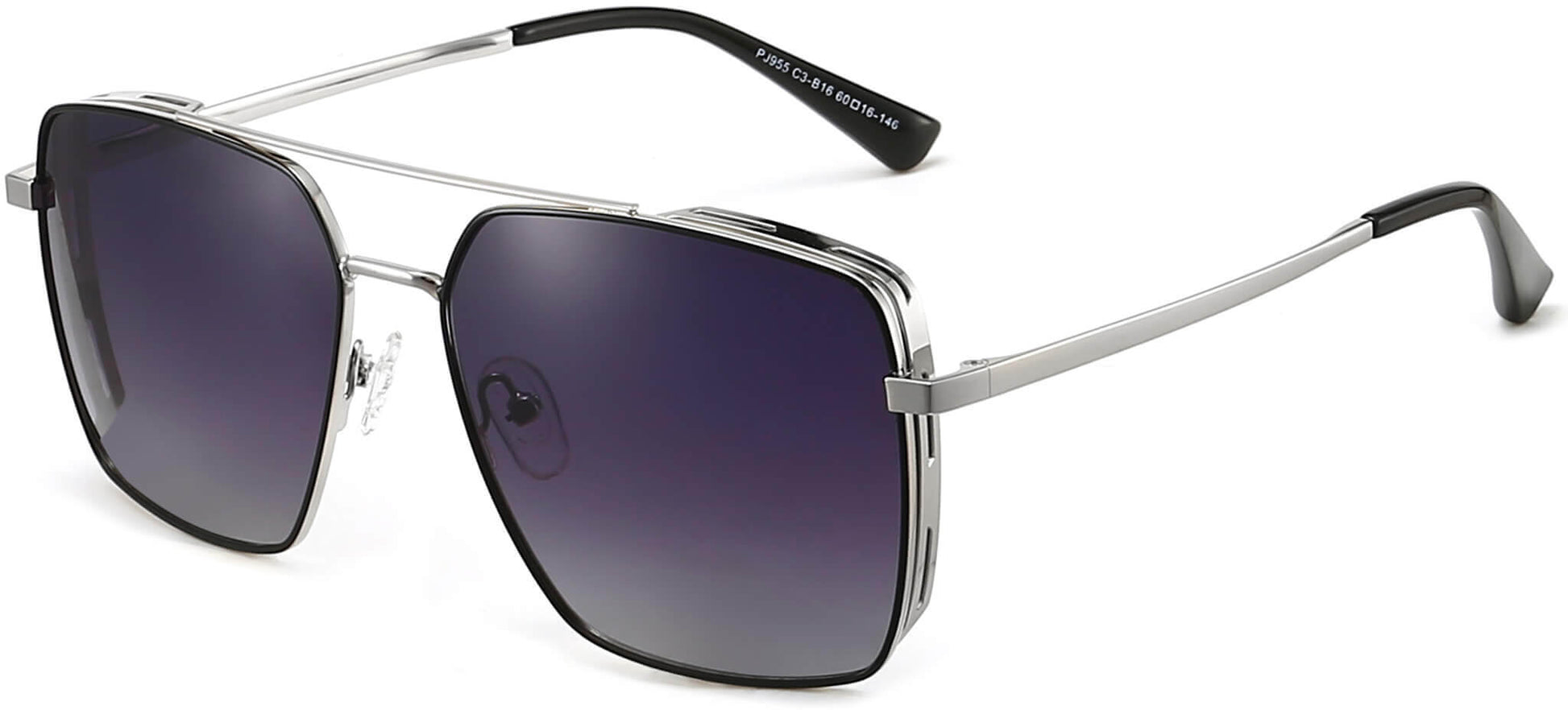 Ace Silver Stainless steel Sunglasses from ANRRI, angle view