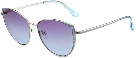 Vera Blue Stainless steel Sunglasses from ANRRI, angle view