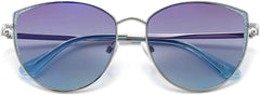 Vera Blue Stainless steel Sunglasses from ANRRI, closed view