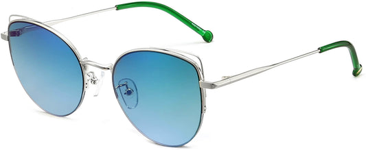 Zosia Green Stainless steel Sunglasses from ANRRI, angle view