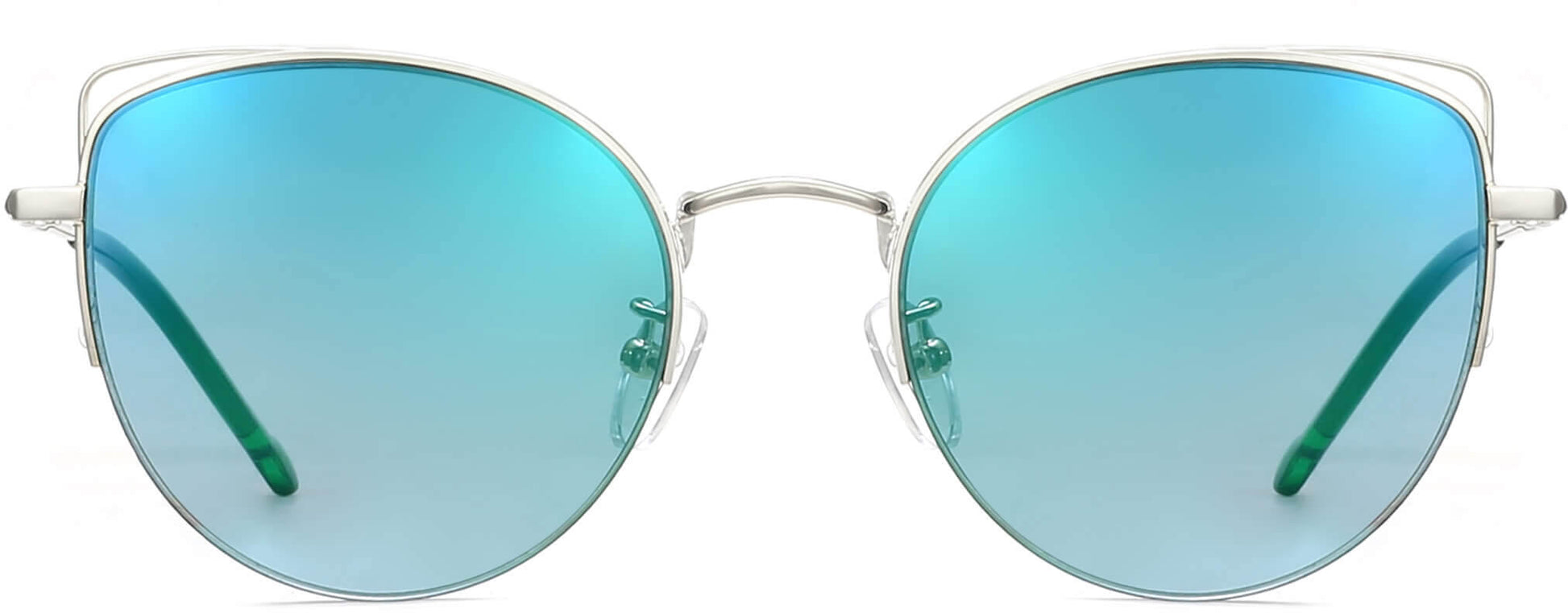 Zosia Green Stainless steel Sunglasses from ANRRI, front view