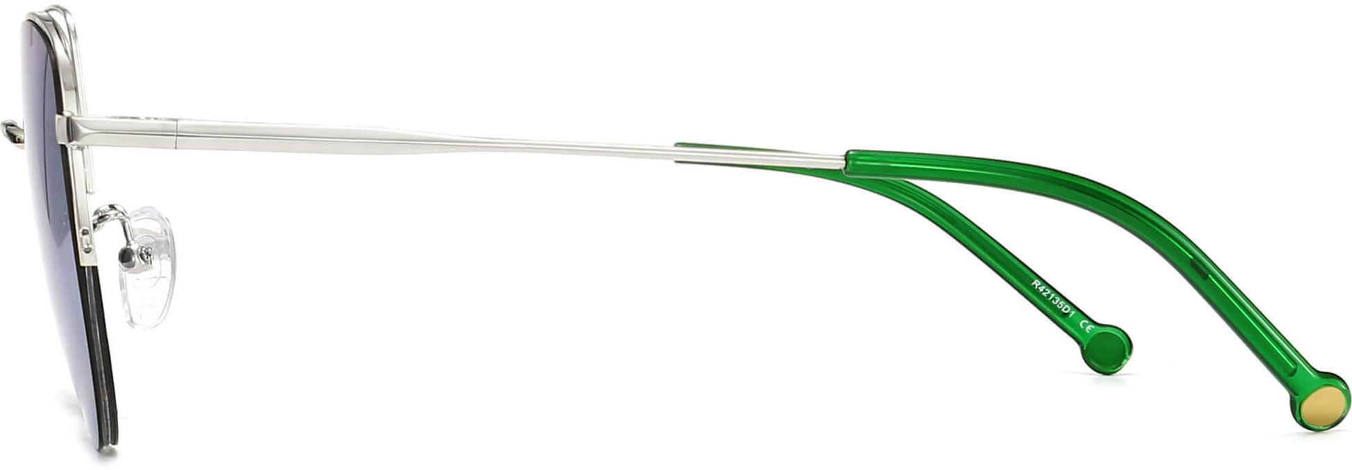 Zosia Green Stainless steel Sunglasses from ANRRI, side view