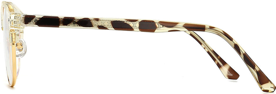 addison clear leopard Eyeglasses from ANRRI, side view