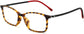 vochane rectangle red tortoise Eyeglasses from ANRRI, angle view