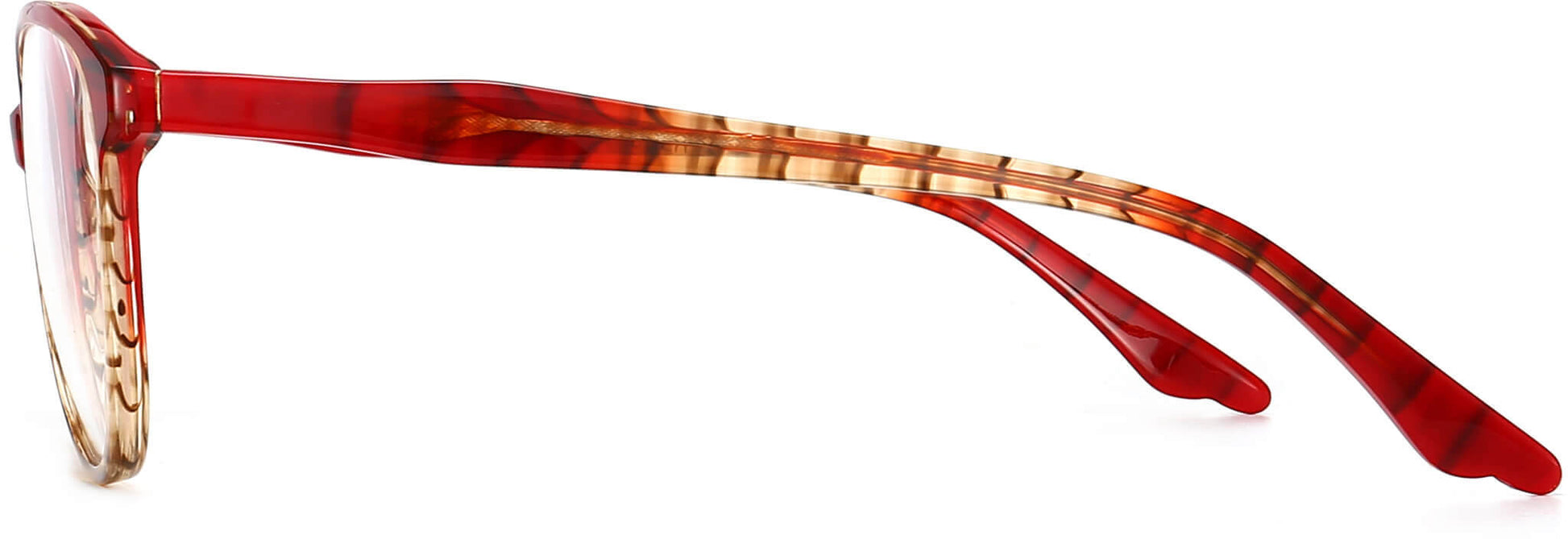 volcanis red Eyeglasses from ANRRI, side view
