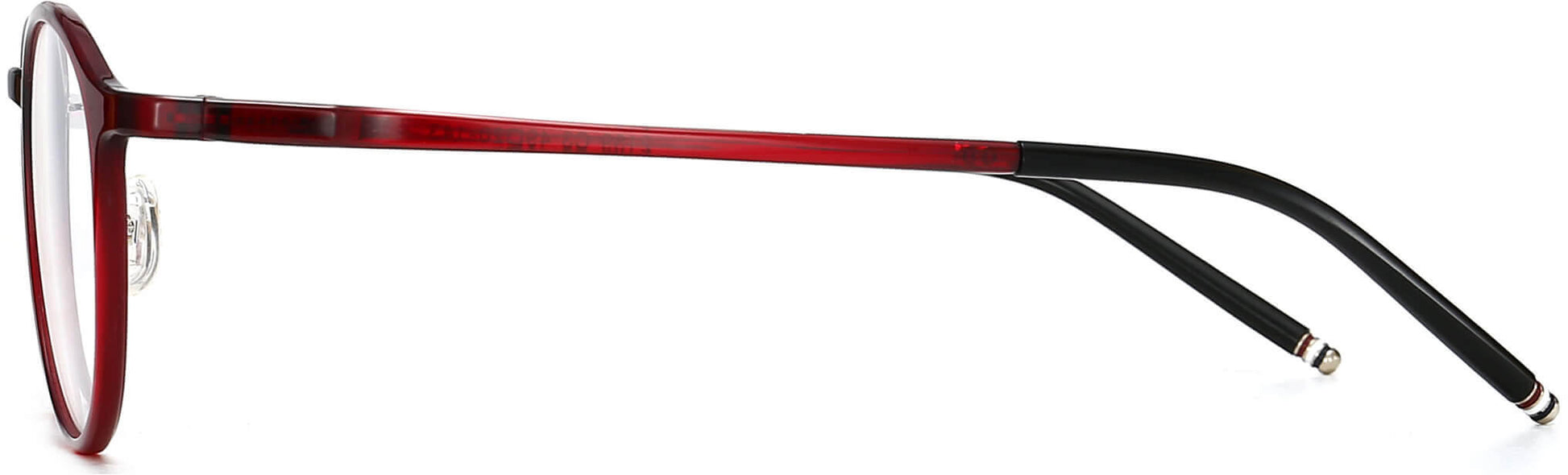 maron round red Eyeglasses from ANRRI, side view