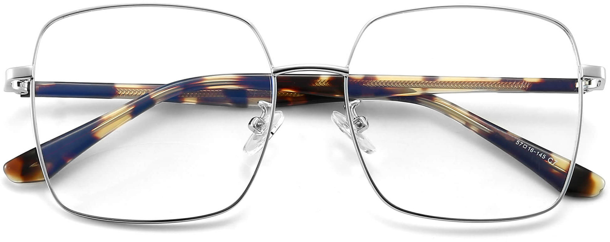 rison square tortoise Eyeglasses from ANRRI, closed view